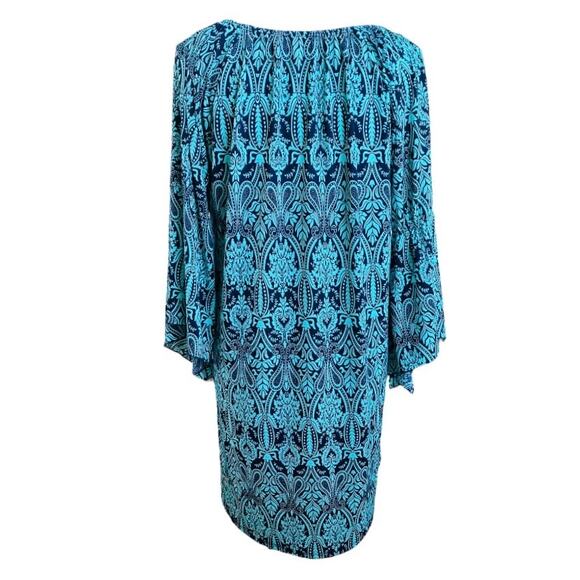NAIF Boho Style Teal Navy Blue Dress Small - Picture 2 of 4